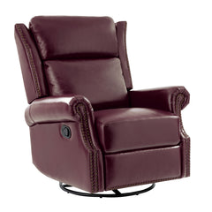 Albert Genuine Leather Manual Swivel Glider Recliner