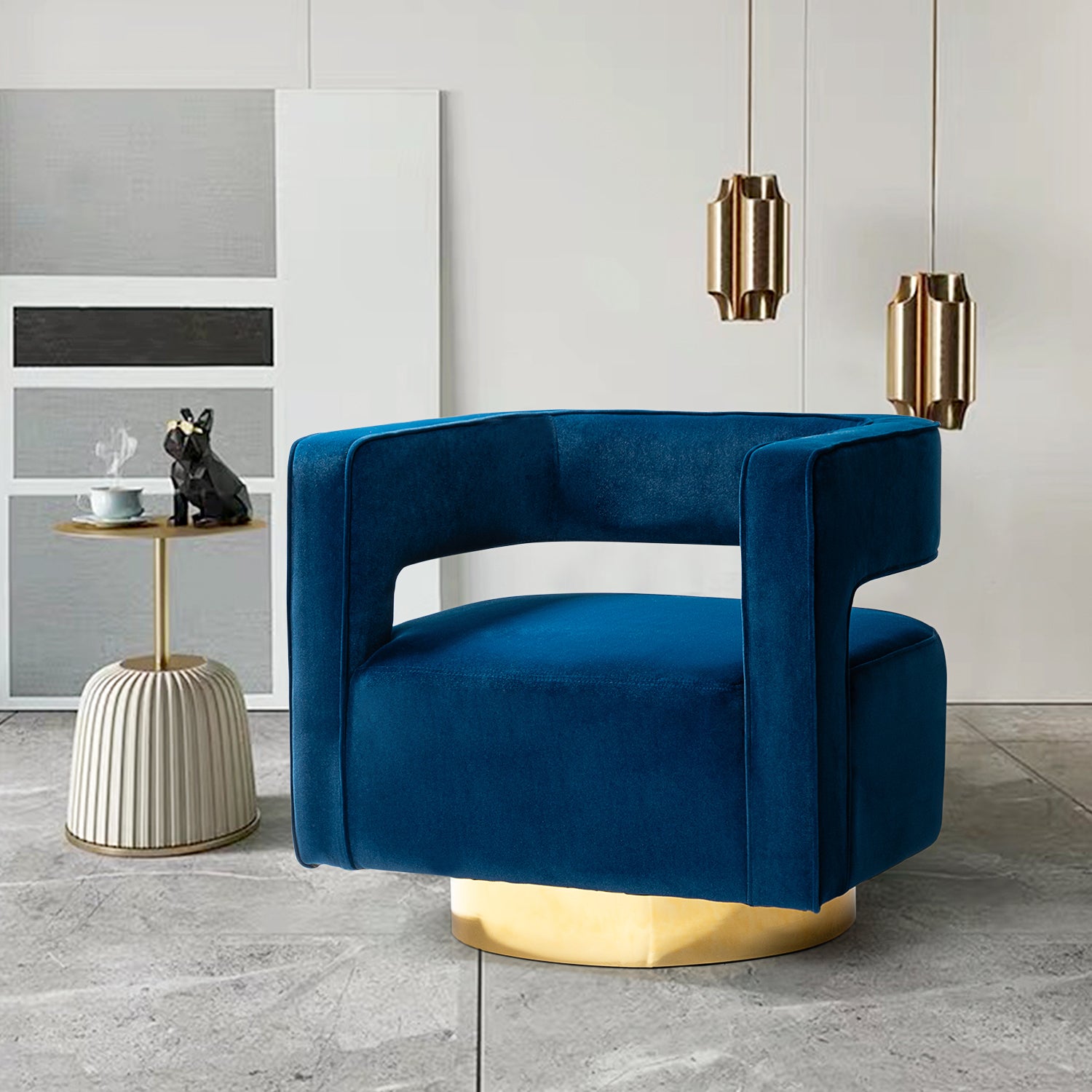 Blanca Swivel Barrel Chair