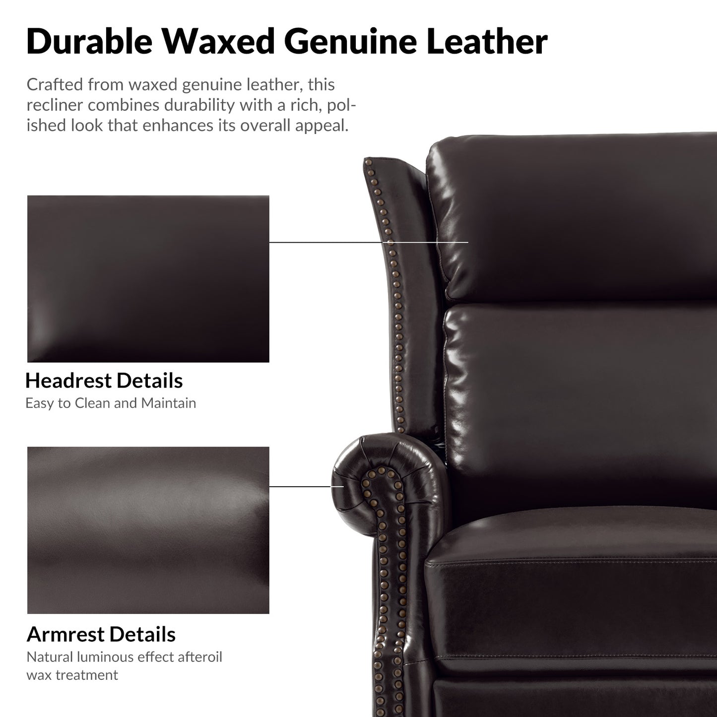 Albert Genuine Leather Manual Swivel Glider Recliner