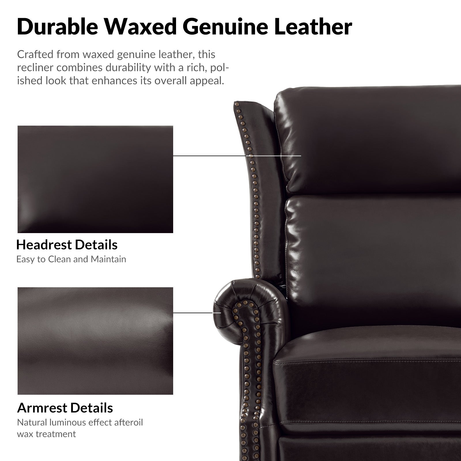 Albert Genuine Leather Manual Swivel Glider Recliner
