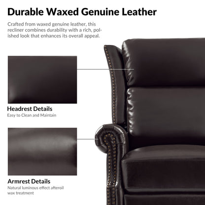 Albert Genuine Leather Manual Swivel Glider Recliner