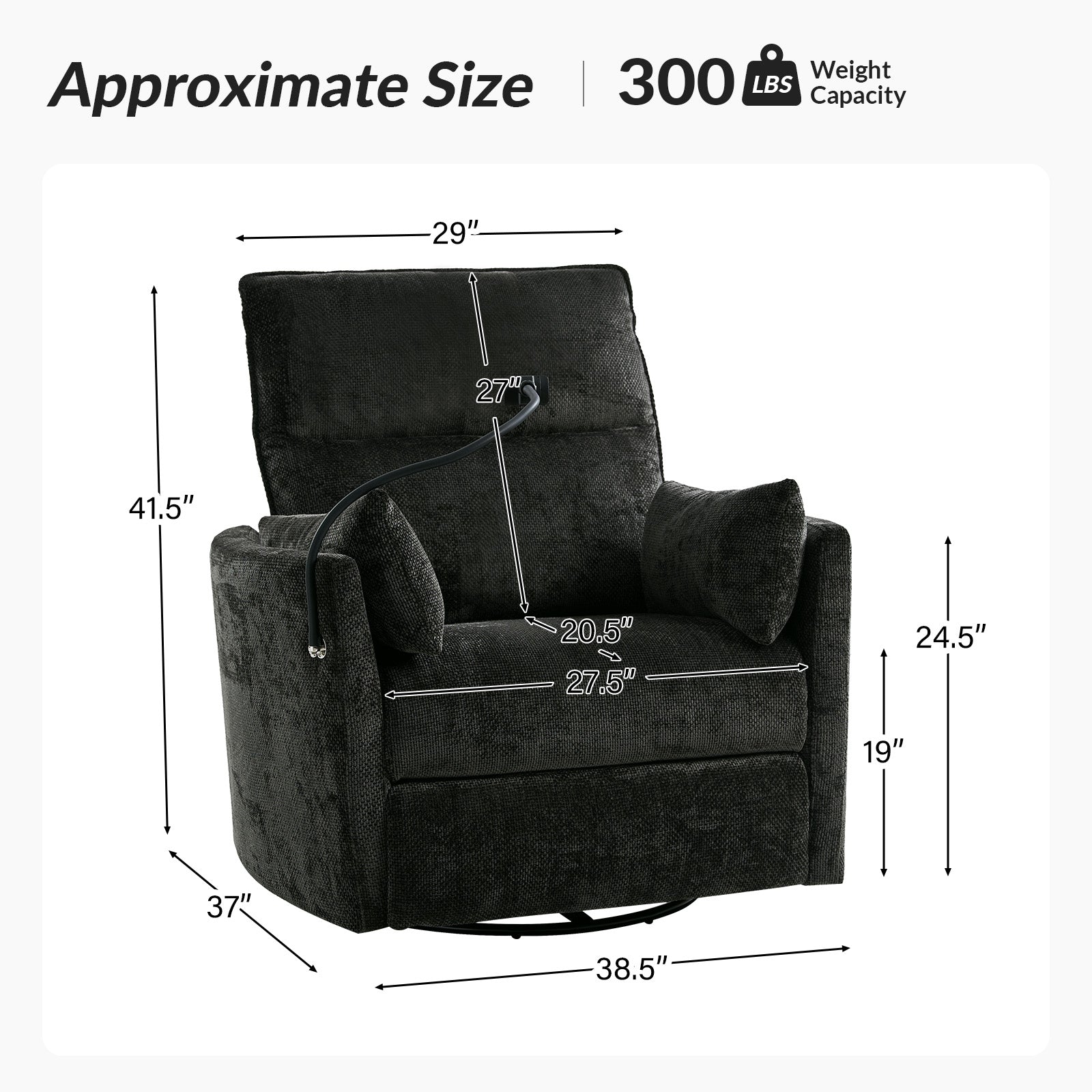 Archibald Power Rocking Swivel Nursery Recliner