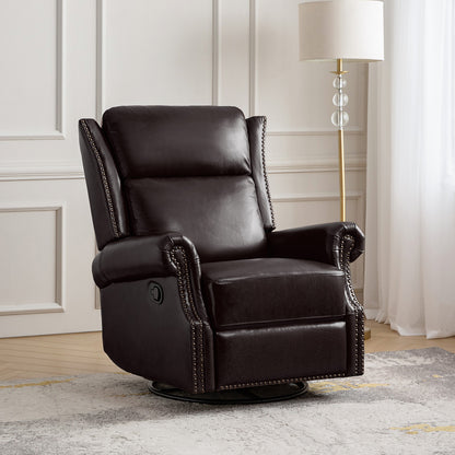 Albert Genuine Leather Manual Swivel Glider Recliner