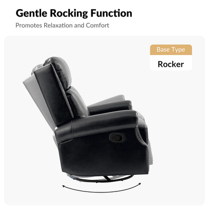 Albert Genuine Leather Manual Swivel Glider Recliner
