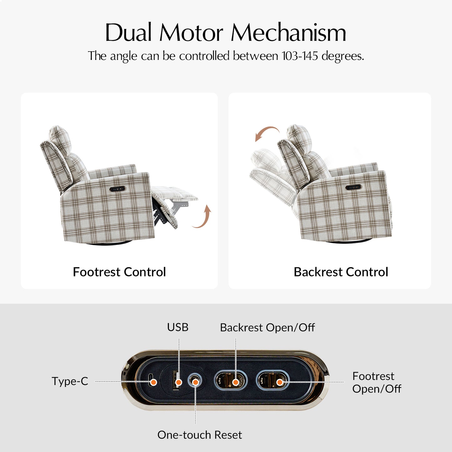 Alfons Swivel And Rocker Power Recliner With Headrest