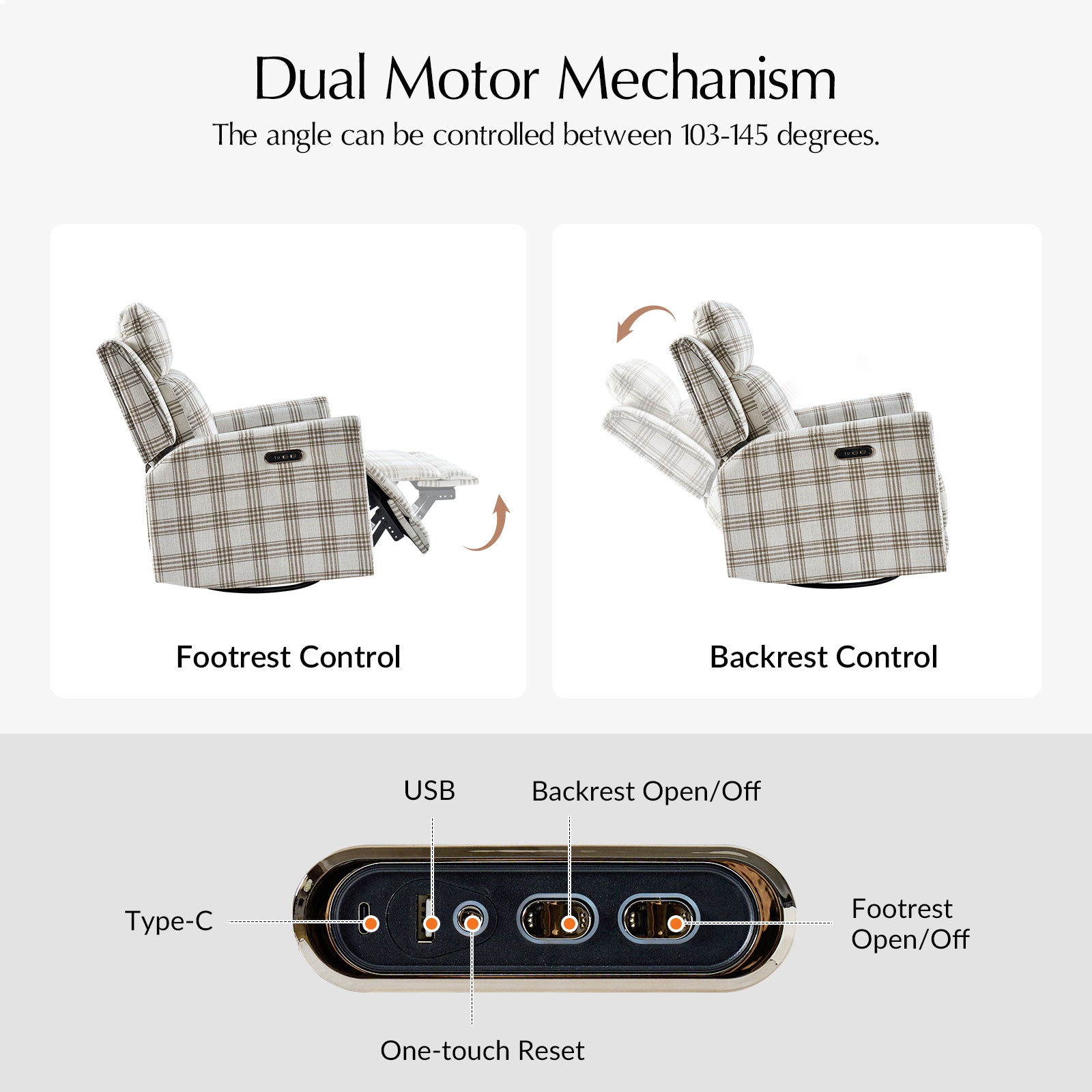 Alfons Swivel And Rocker Power Recliner With Headrest