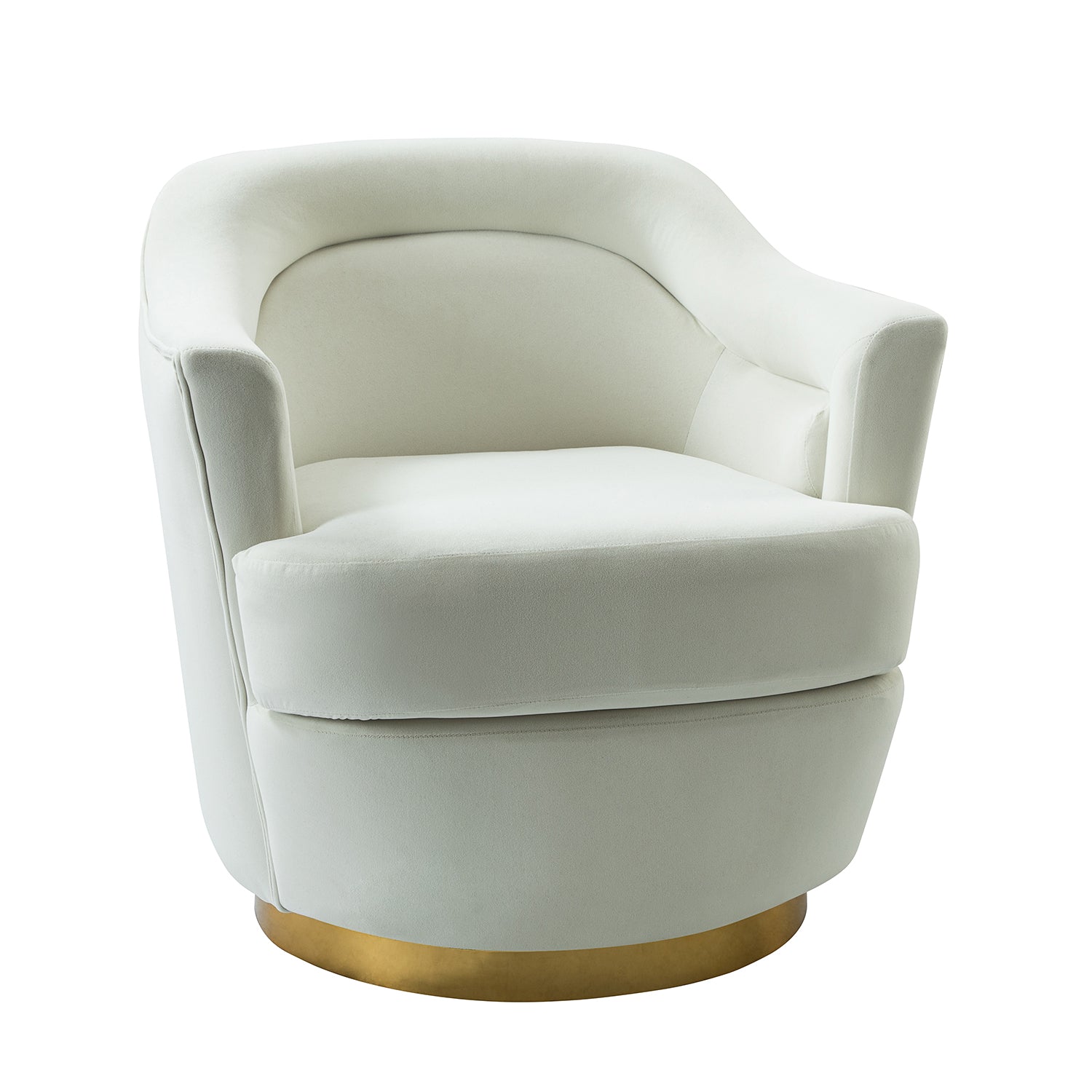 Burkhard Swivel barrel Chair in Ivory