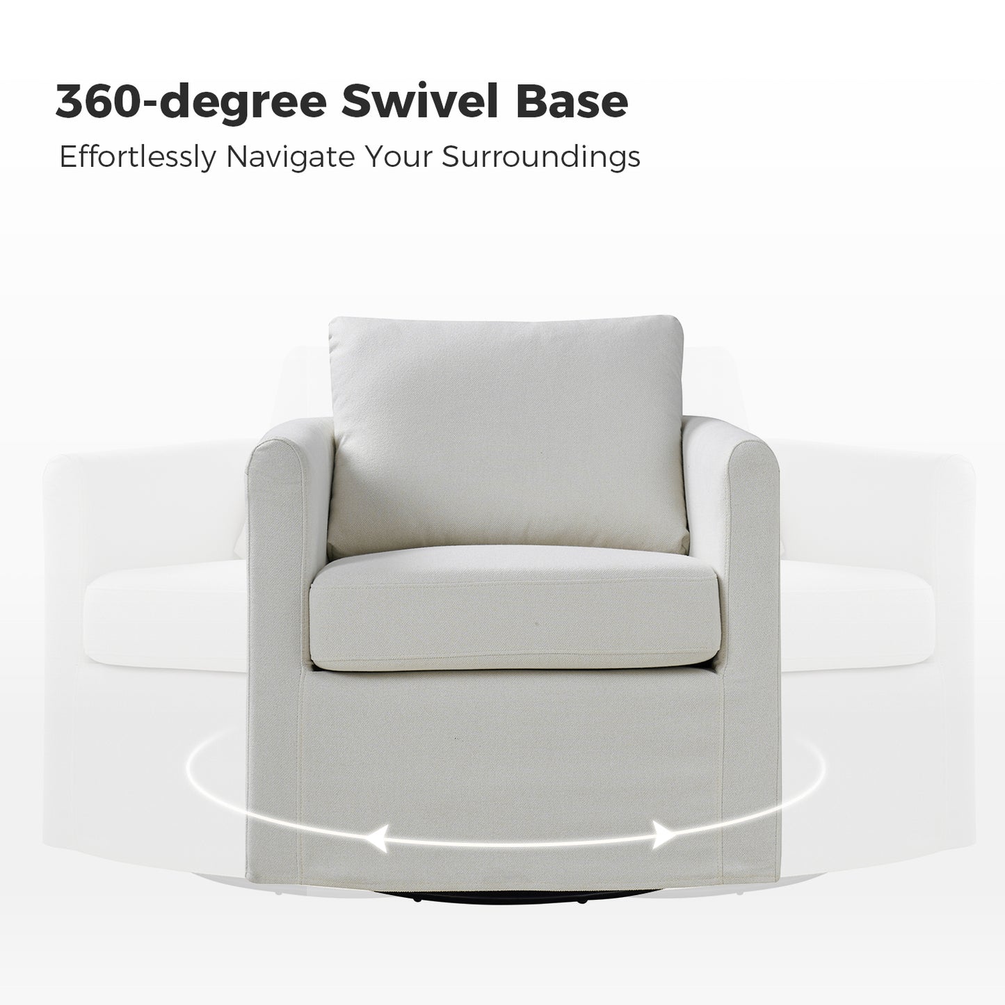 Asser Slipcovered Swivel Chair