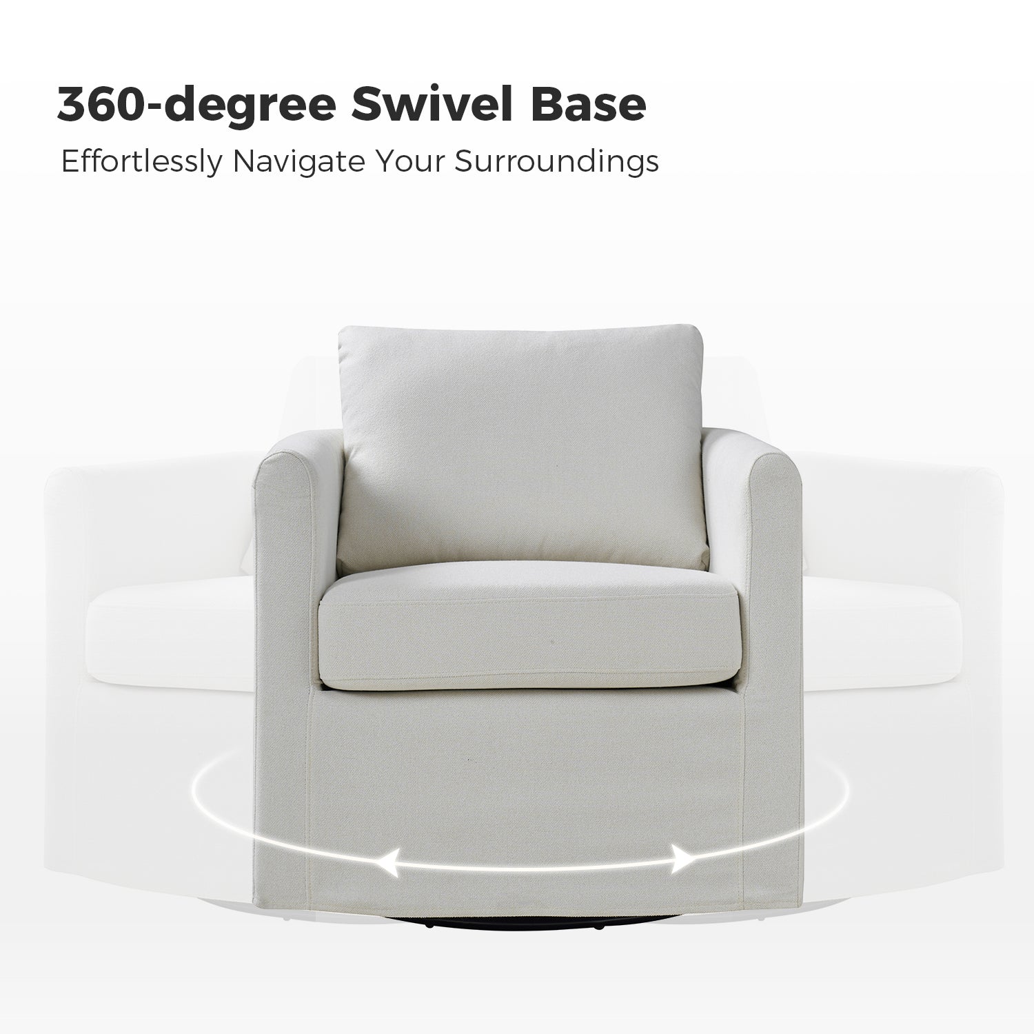 Asser Slipcovered Swivel Chair