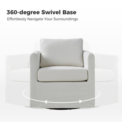 Asser Slipcovered Swivel Chair