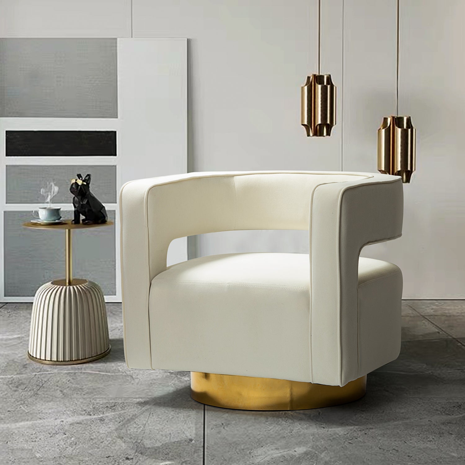 Blanca Swivel Barrel Chair
