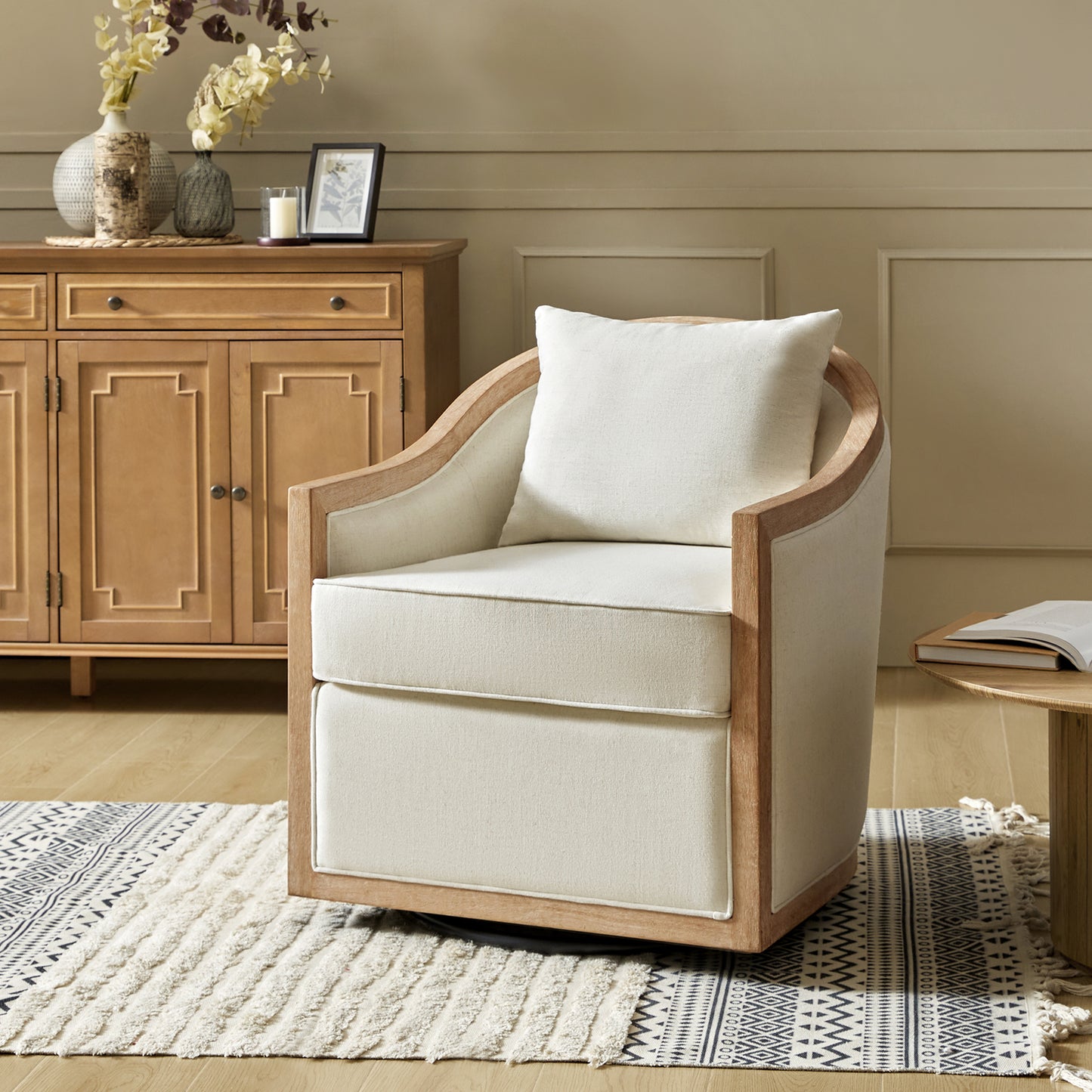 Paul Jess Farmhouse Solid Wood Swivel Chair