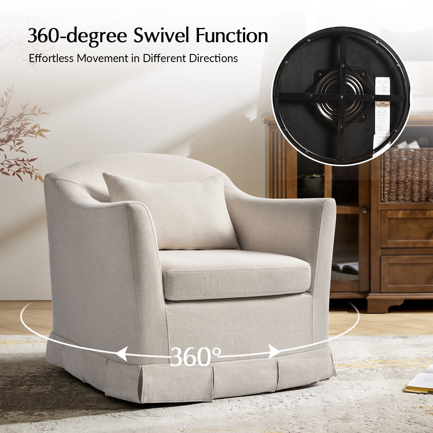 Patricia Slipcovered Swivel Armchair