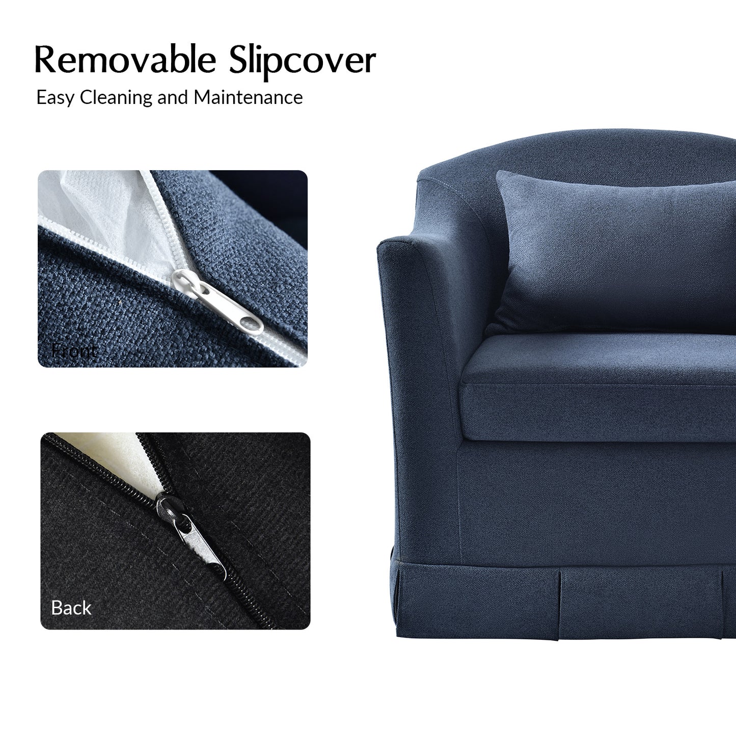 Patricia Slipcovered Swivel Armchair