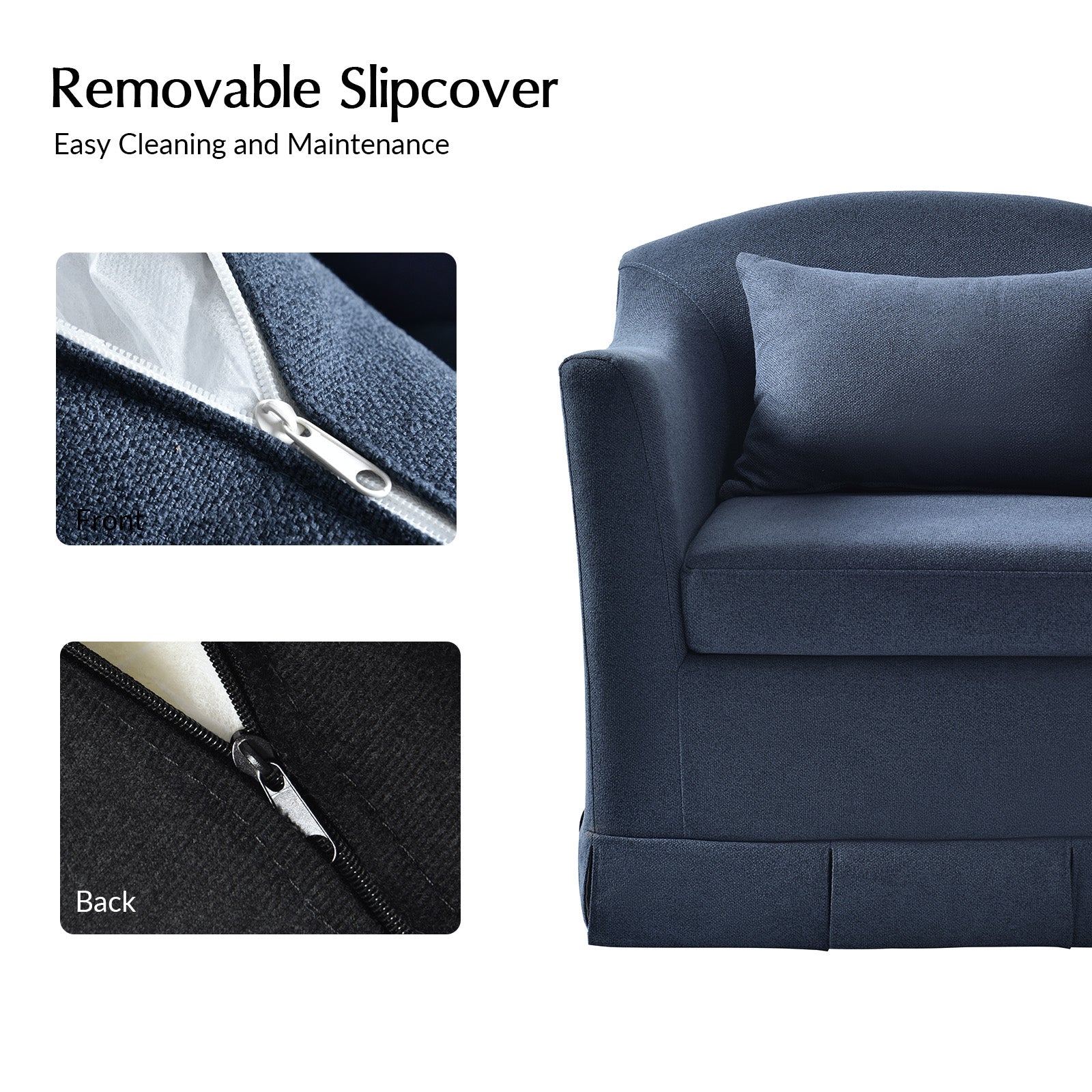 Patricia Slipcovered Swivel Armchair