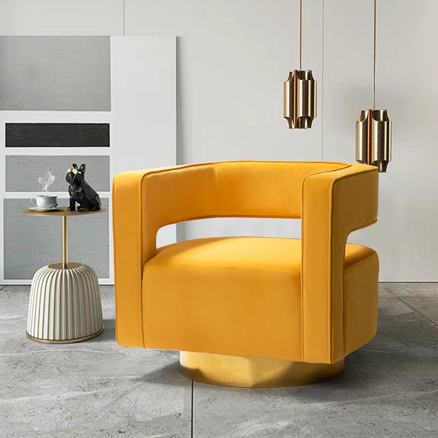 Blanca Swivel Barrel Chair