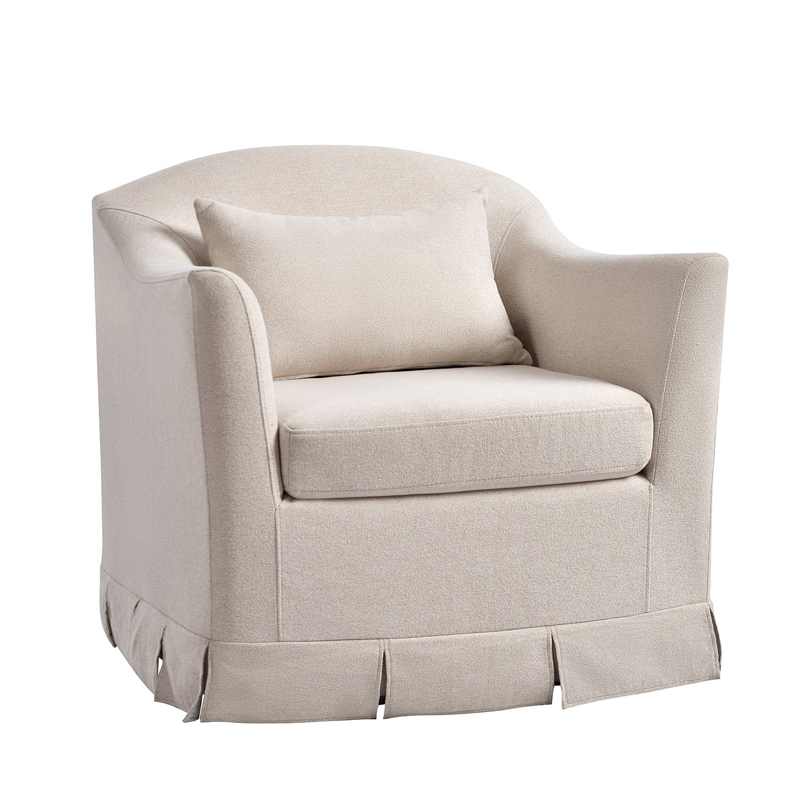 Patricia Slipcovered Swivel Armchair in Linen