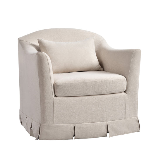 Patricia Slipcovered Swivel Armchair in Linen