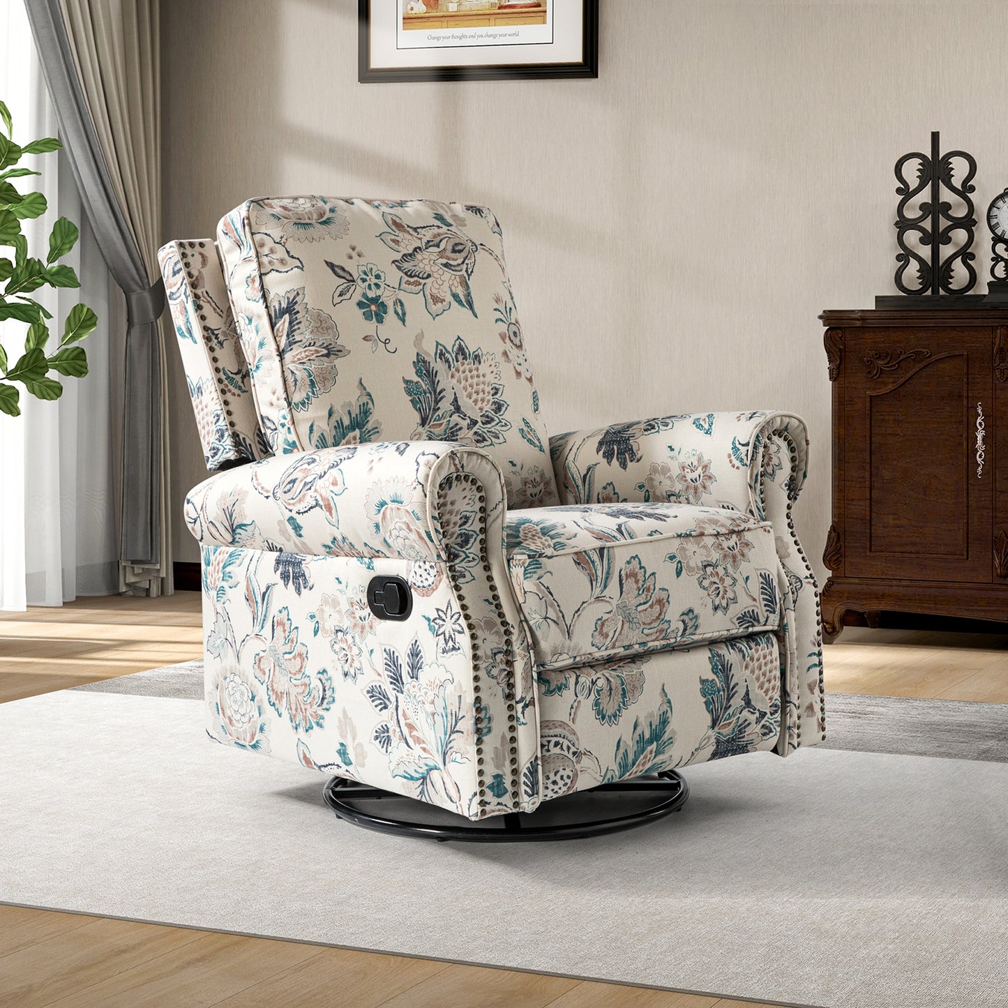 Kaspar Manual Swivel Glider Recliner