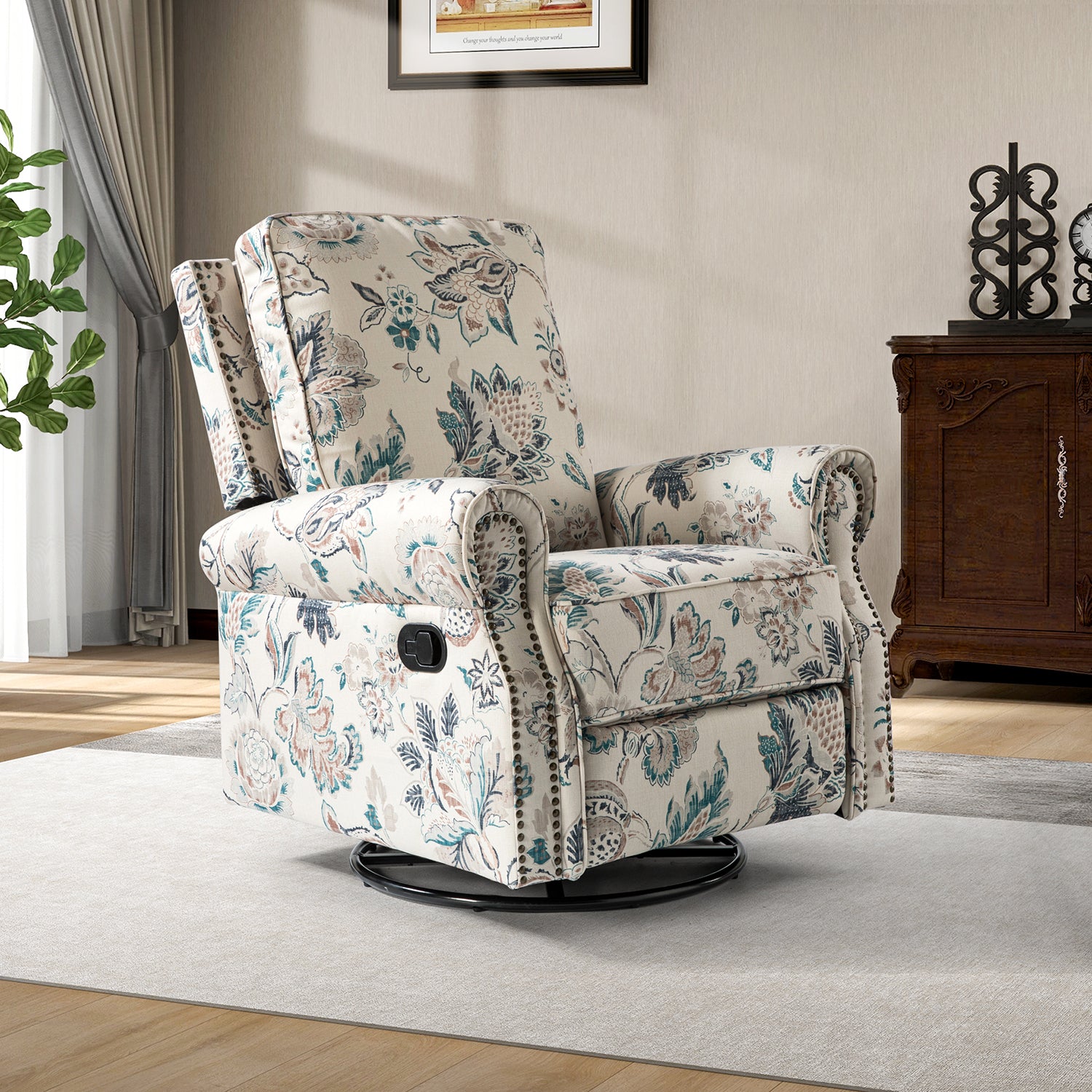 Kaspar Manual Swivel Glider Recliner