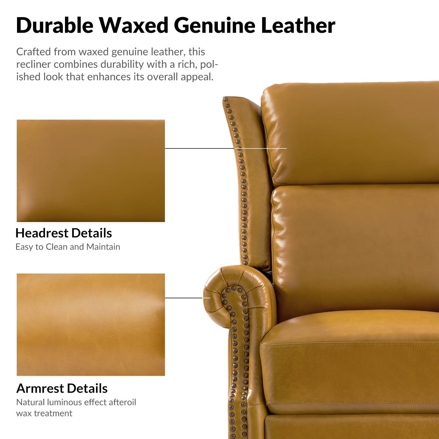 Albert Genuine Leather Manual Swivel Glider Recliner