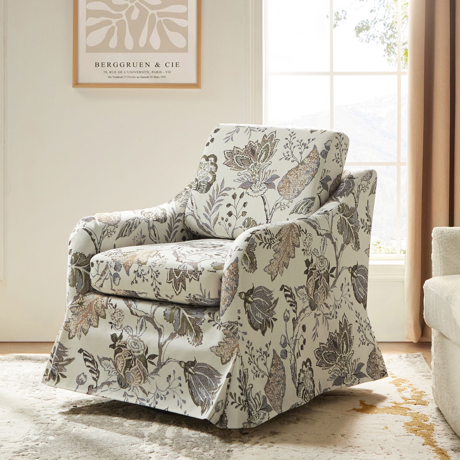 Alois Slipcovered Swivel Chair