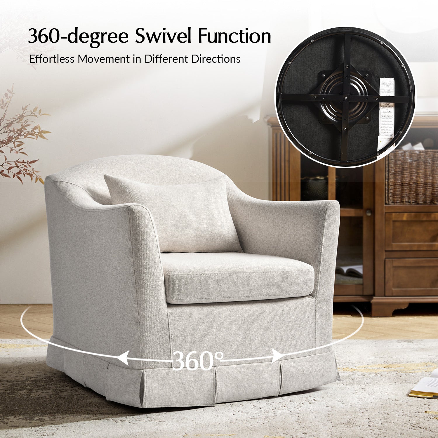 Patricia Slipcovered Swivel Armchair