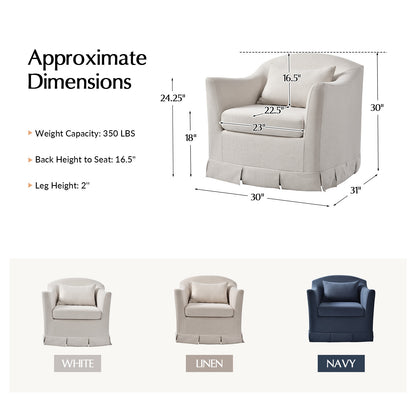 Patricia Slipcovered Swivel Armchair