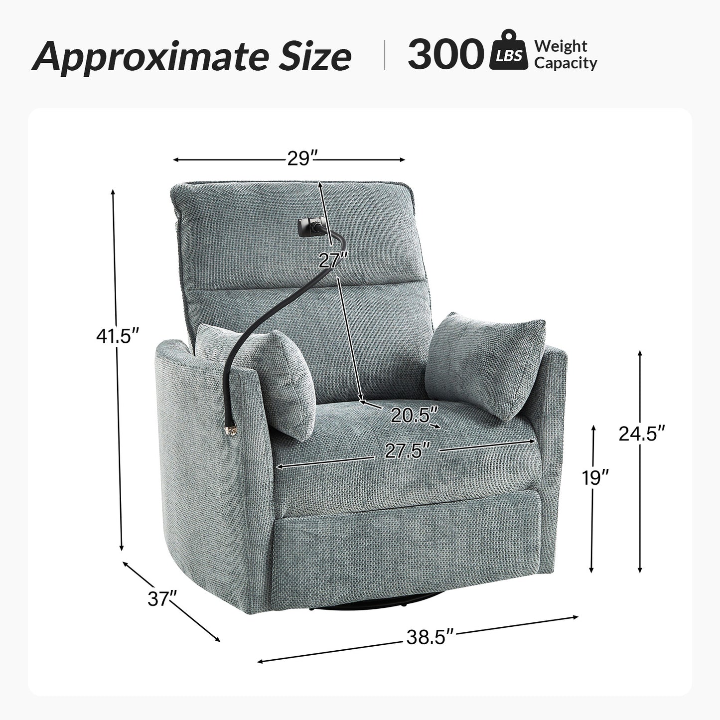 Archibald Power Rocking Swivel Nursery Recliner