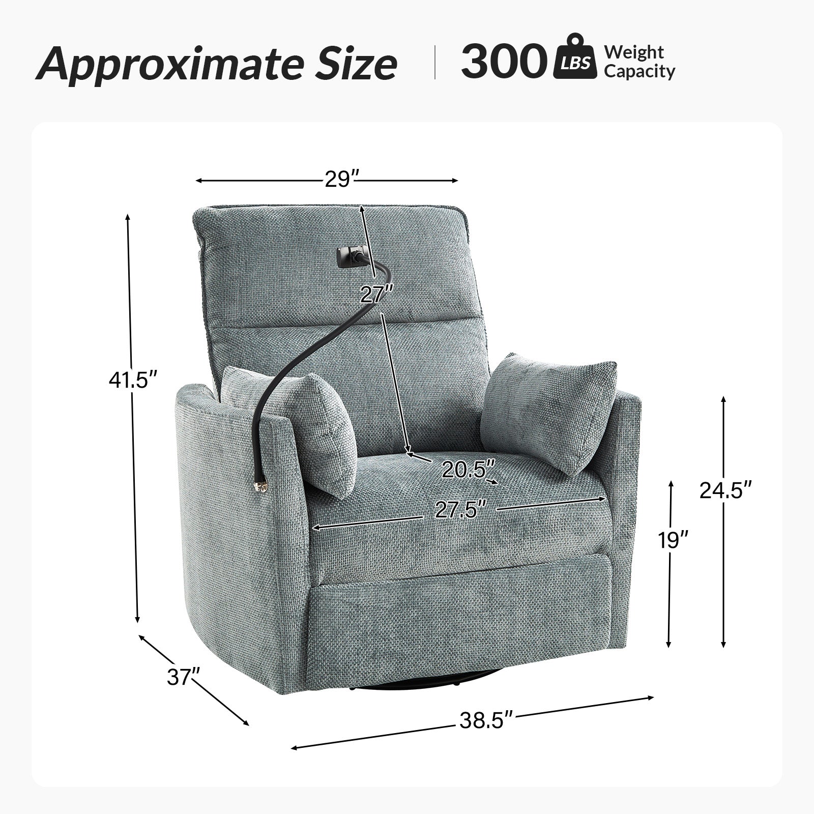 Archibald Power Rocking Swivel Nursery Recliner
