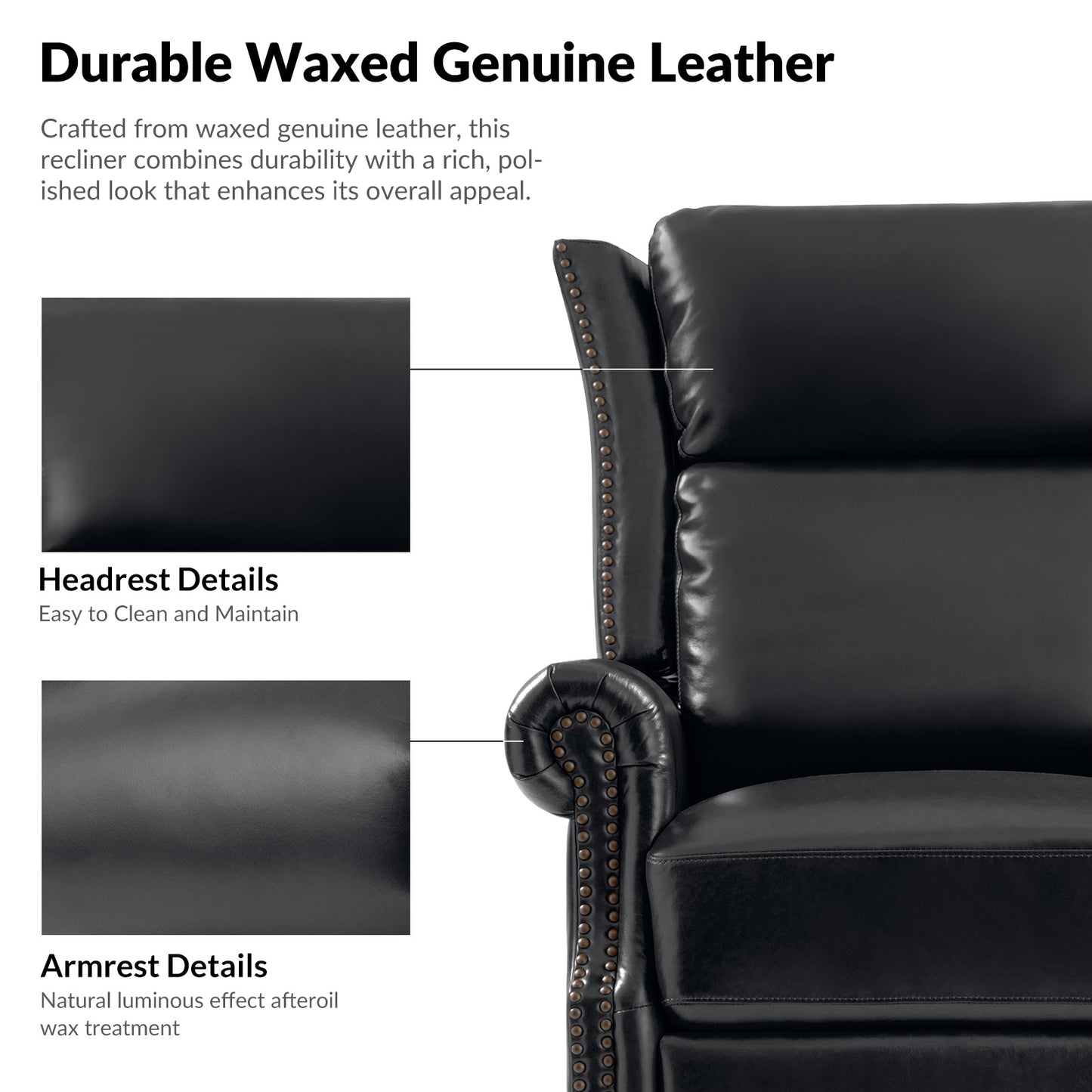 Albert Genuine Leather Manual Swivel Glider Recliner