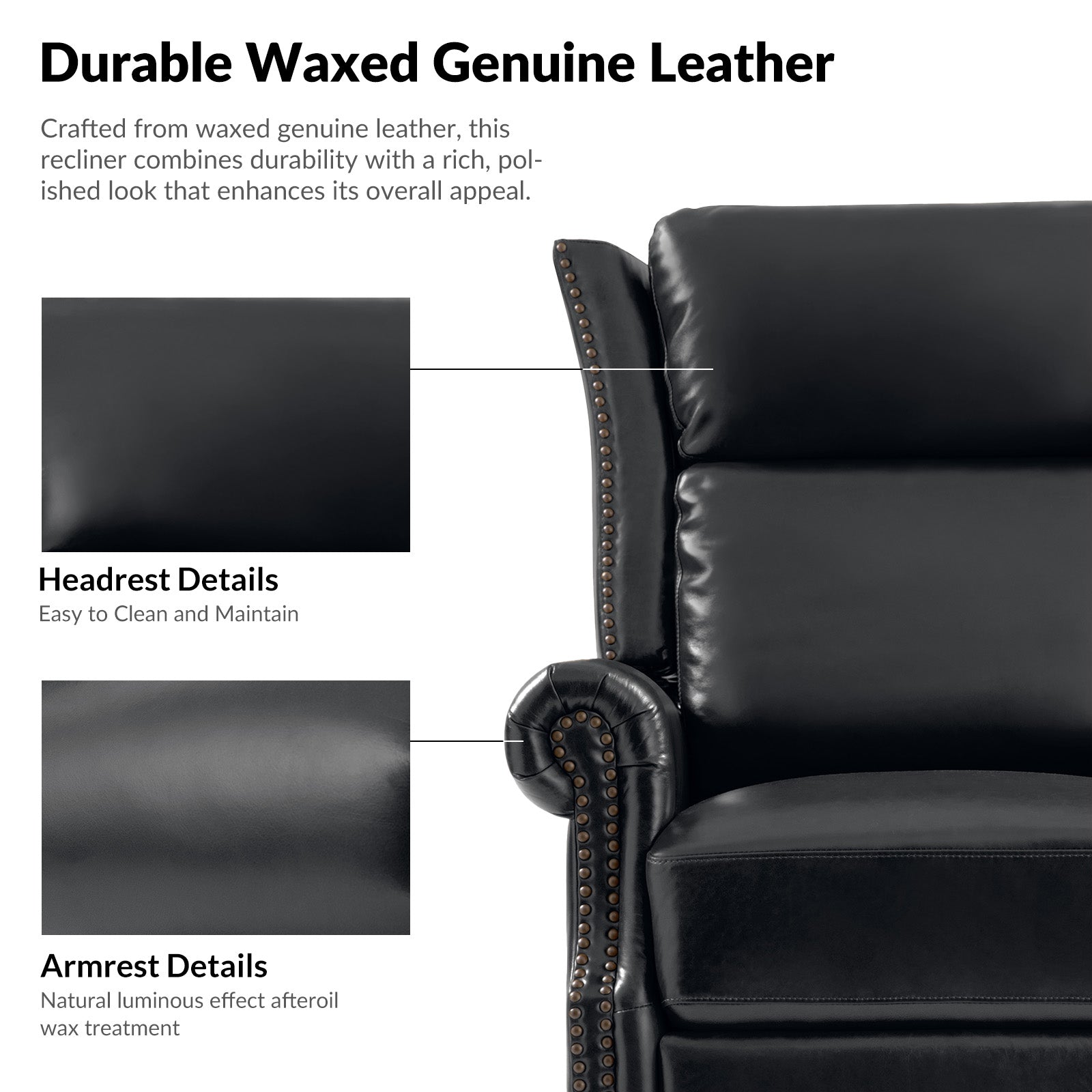 Albert Genuine Leather Manual Swivel Glider Recliner