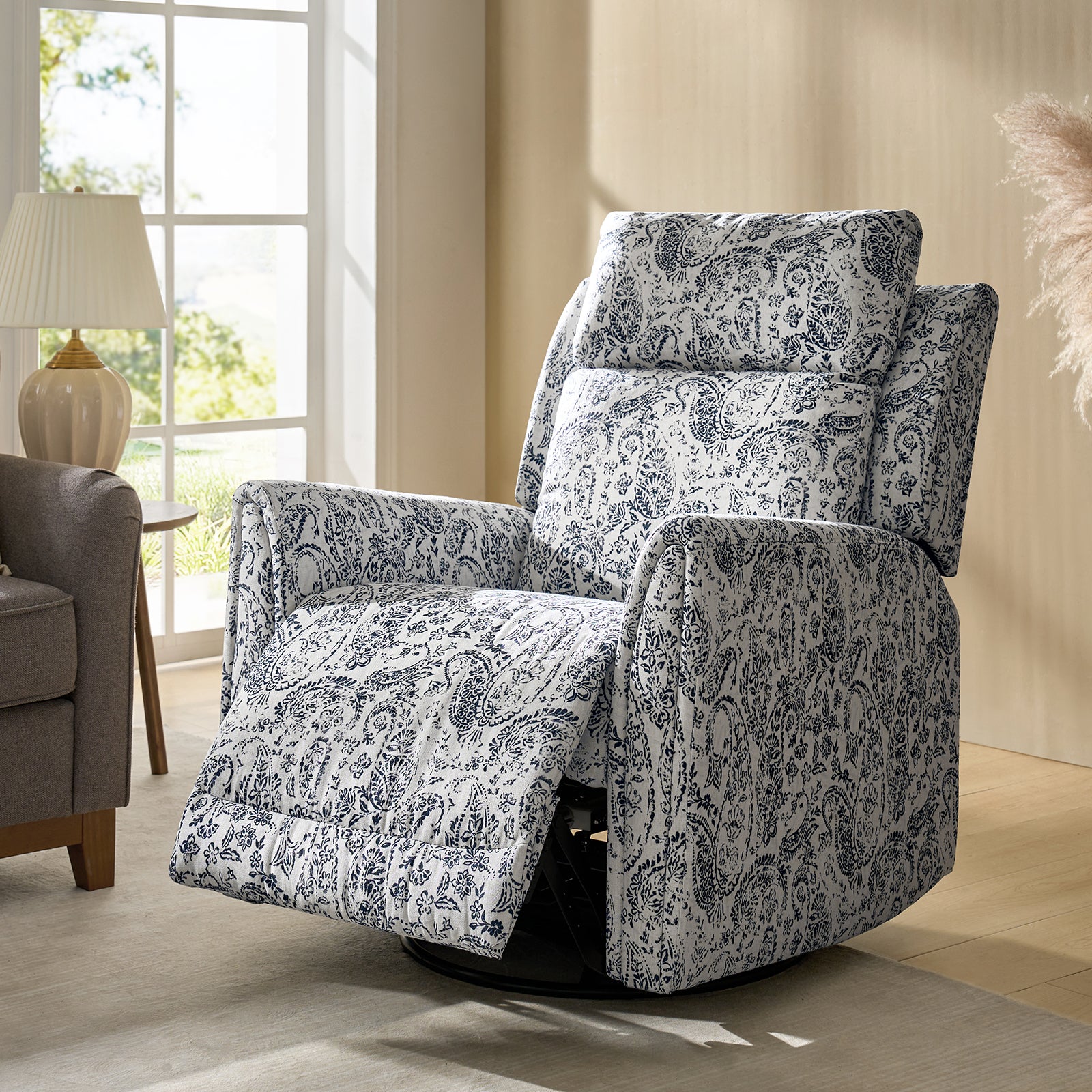 Alfons Swivel And Rocker Power Recliner With Headrest