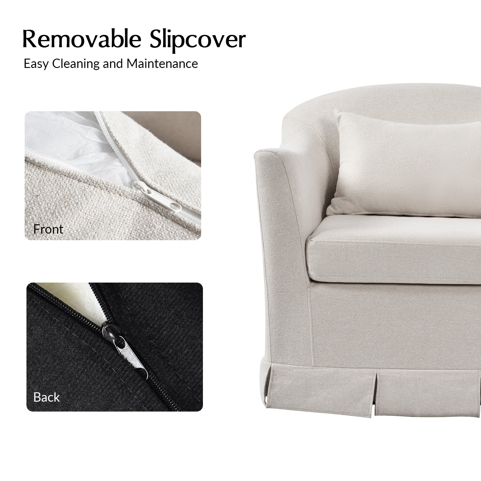 Patricia Slipcovered Swivel Armchair