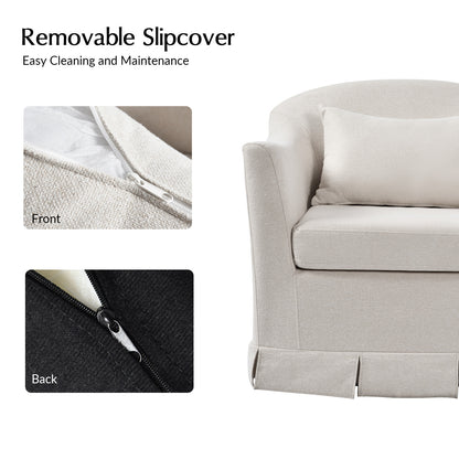 Patricia Slipcovered Swivel Armchair