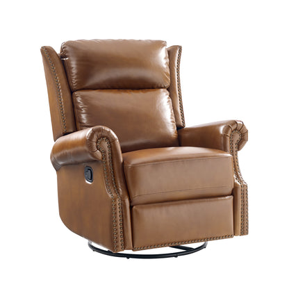 Albert Genuine Leather Manual Swivel Glider Recliner